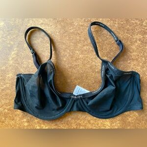 Calvin Klein Sheer Marquisette Unlined Underwire Demi Bra Sz 34 c